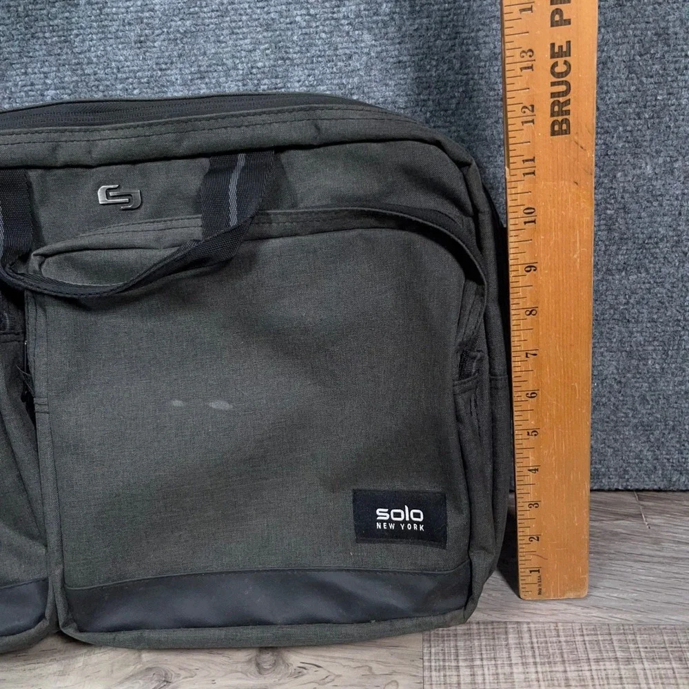 Solo New York Duane Hybrid Briefcase Backpack Mens Large Laptop Tablet Gray